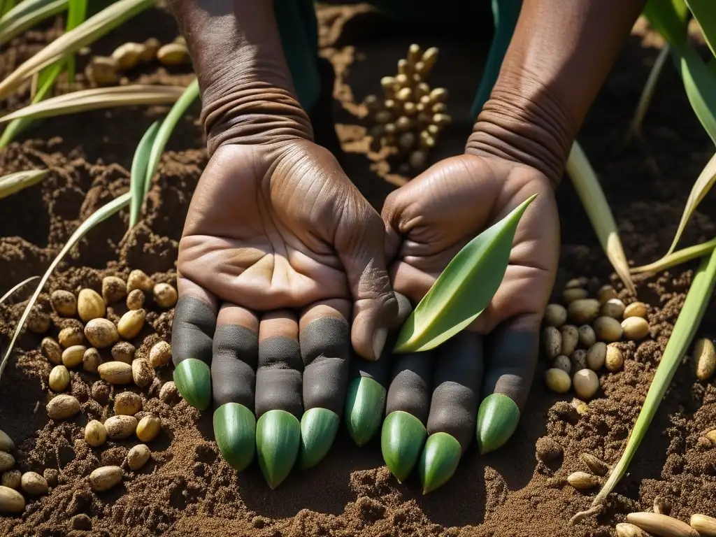 Un agricultor indígena planta maíz en una milpa, mostrando la importancia histórica del cultivo