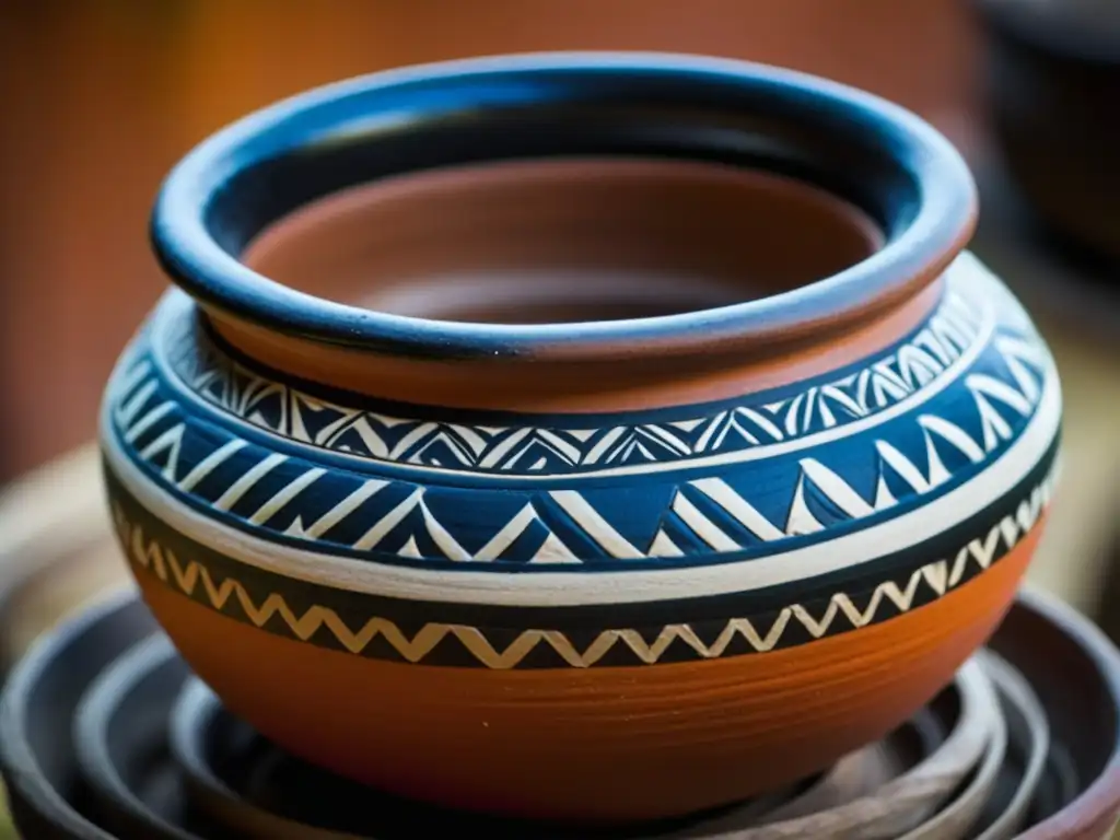 Olla amazónica de barro: recetas ancestrales y colores vibrantes Antigua técnica de cocción en tierra Amazonía: olla de barro con ingredientes indígenas en cocción lenta, envuelta en vapor