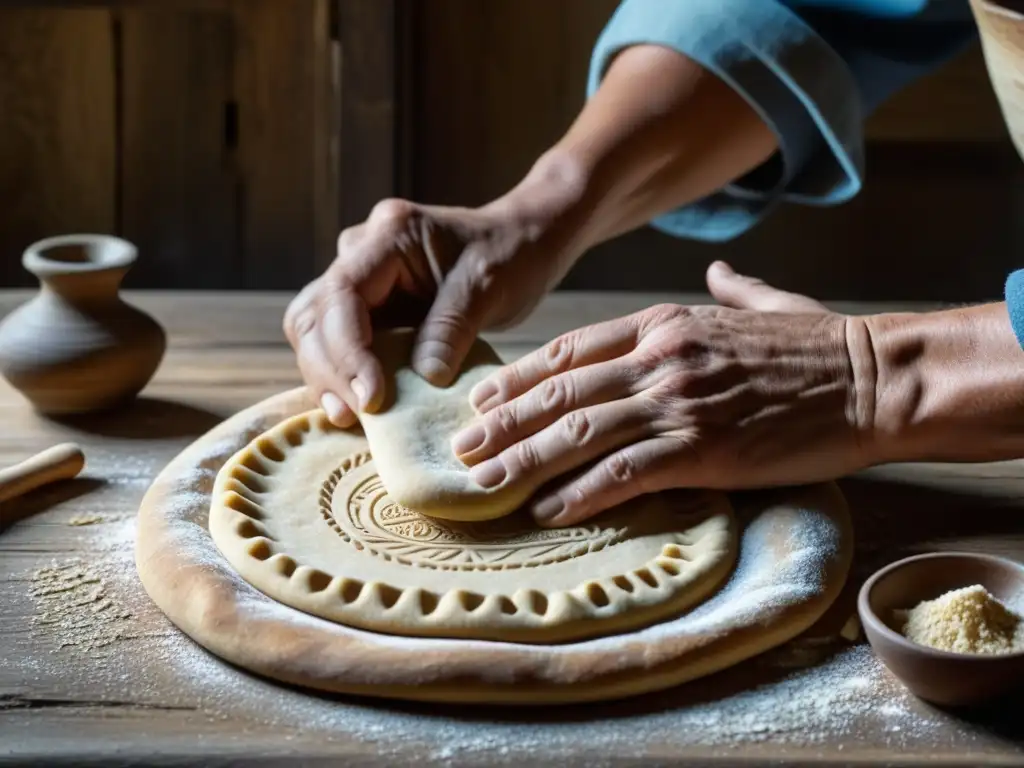 Antiguas manos amasan pan sin levadura en civilizaciones, revelando la artesanía culinaria ancestral