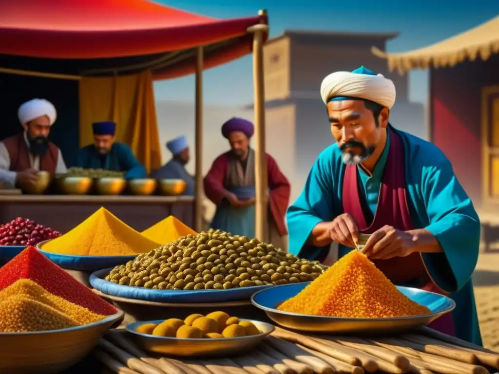 Antiguos comerciantes de la Ruta de la Seda preservando alimentos bajo el sol abrasador