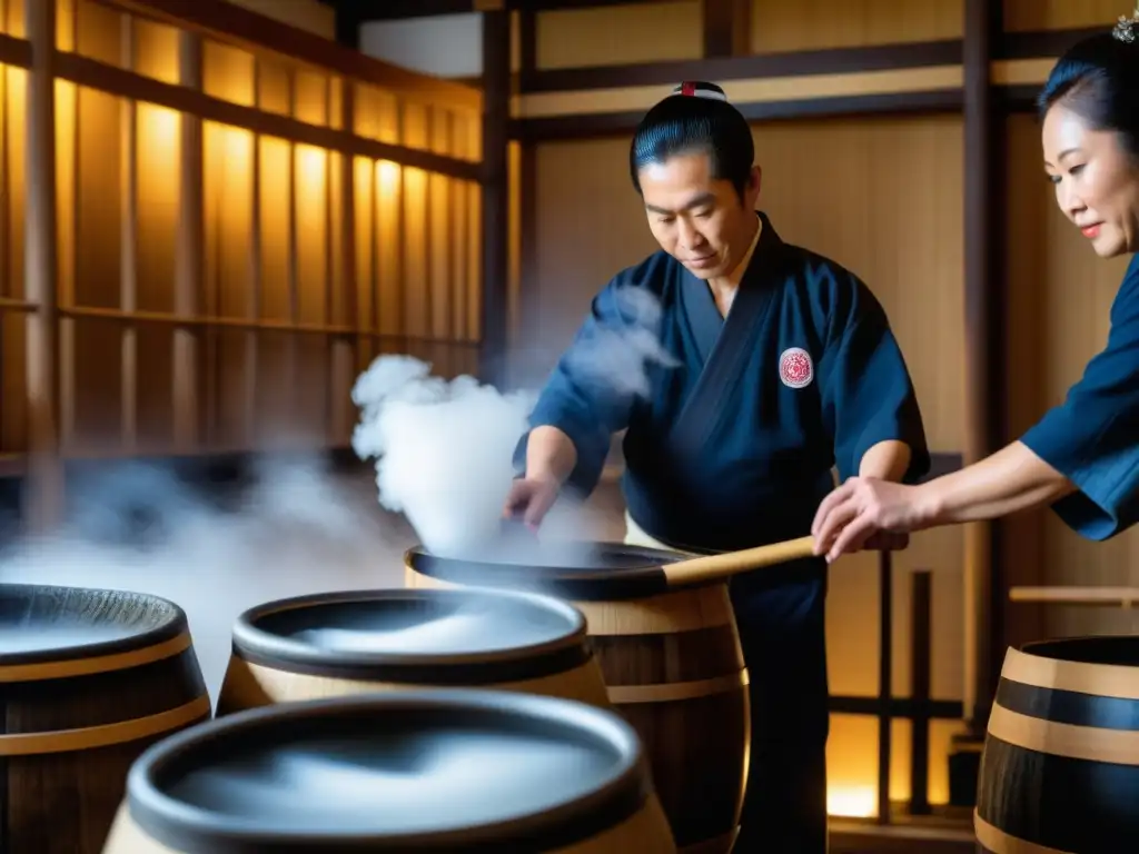 El arte ancestral de la elaboración del sake en una destilería japonesa