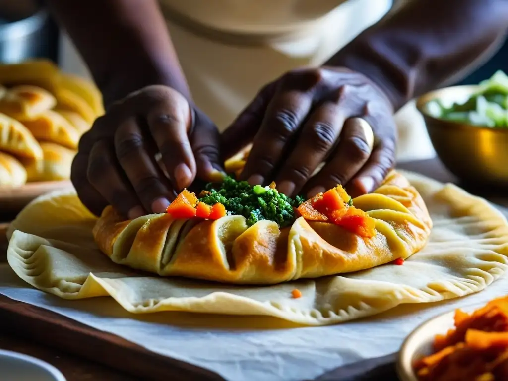 El arte de la gastronomía haitiana: manos expertas moldean empanadas tradicionales, reflejo de la influencia culinaria africana