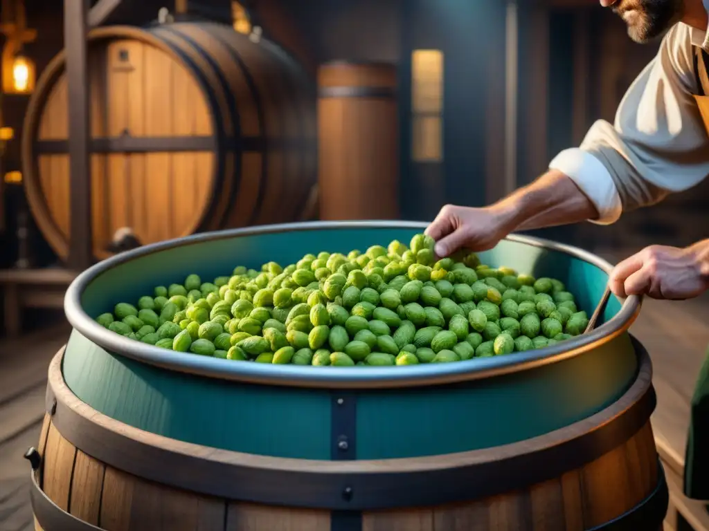 Un artesano elaborando cerveza en una antigua destilería francesa del siglo XVII