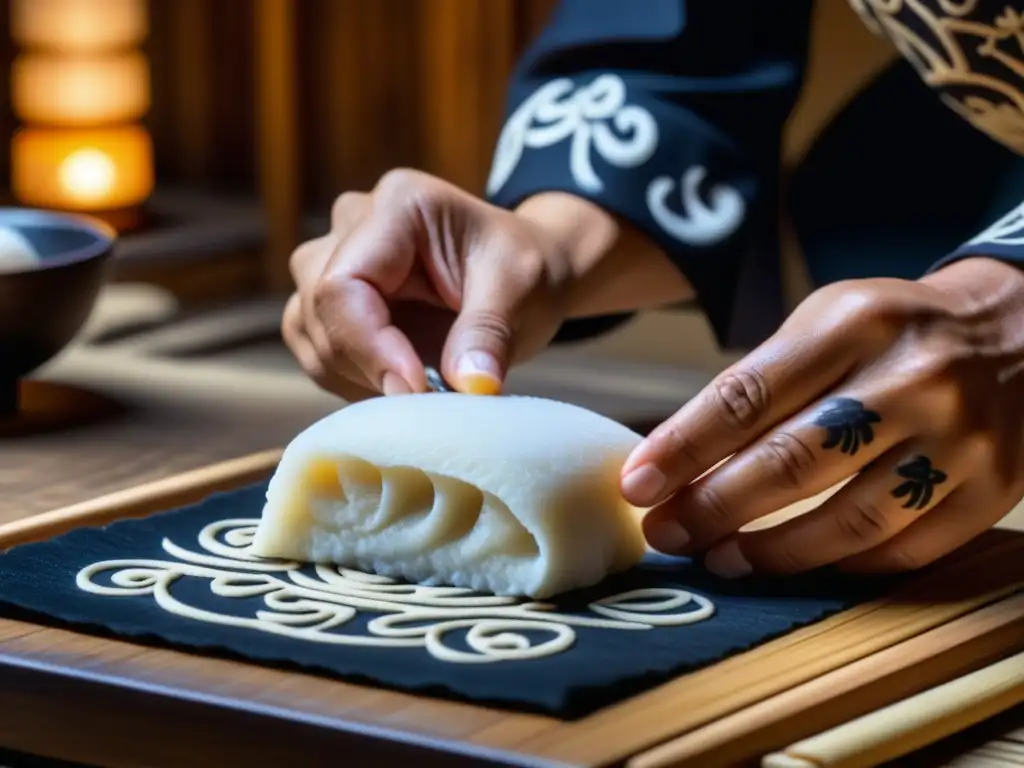 Artesano japonés moldea mochi con precisión milimétrica Un artesano japonés moldea mochi con precisión milimétrica, mostrando la cultura e historia detrás de esta tradición