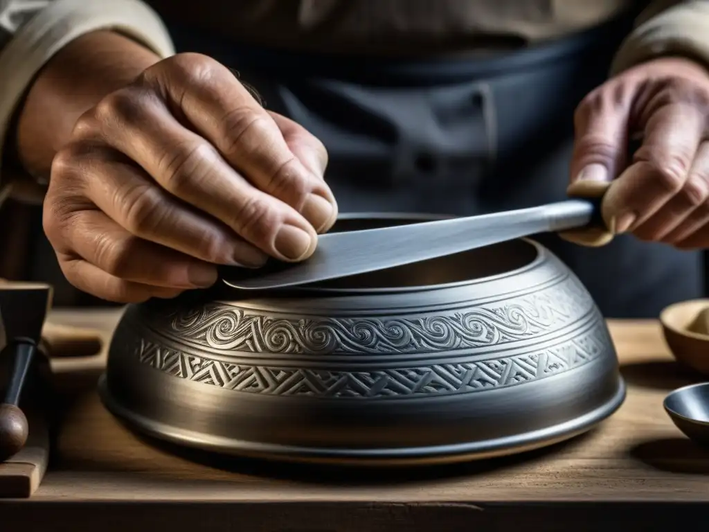 Un artesano crea réplicas de utensilios históricos para mejorar la experiencia culinaria con precisión y dedicación