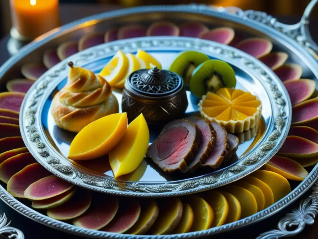 Una bandeja plateada con exquisiteces de la cocina aristocrática del siglo XVII