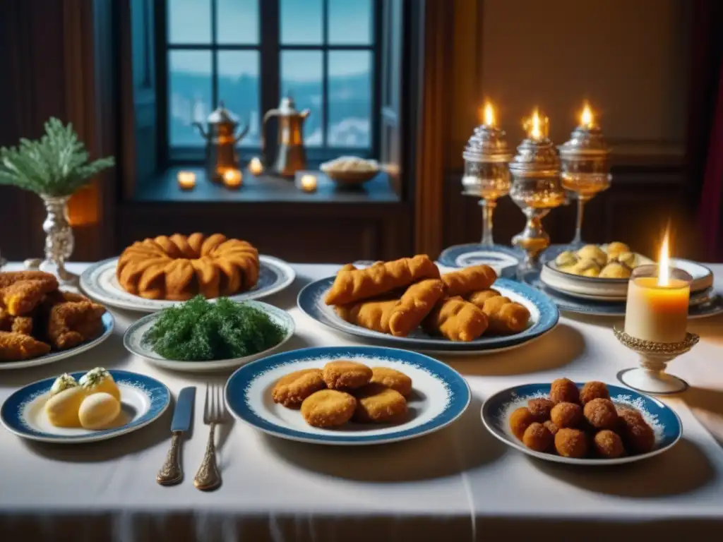 Un banquete navideño del Imperio Austrohúngaro con platos típicos como Wiener Schnitzel y Sachertorte