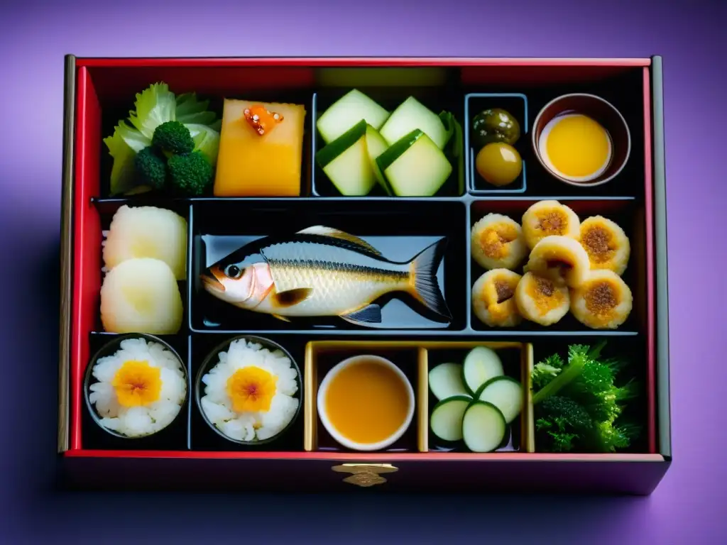 Un bento samurái: recetas históricas era samurái en un vibrante y detallado menú culinario japonés