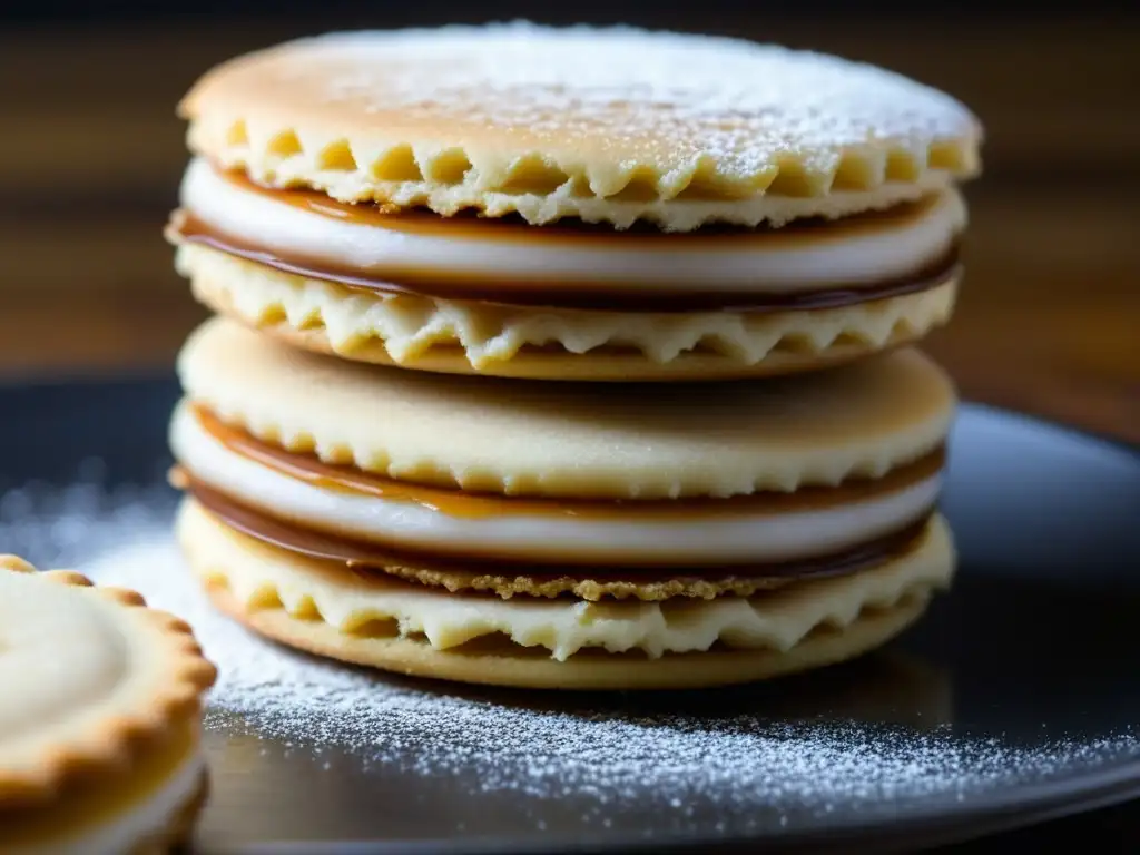 Un bocado de arte: alfajor con dulce de leche, postres europeos tradición sudamericana