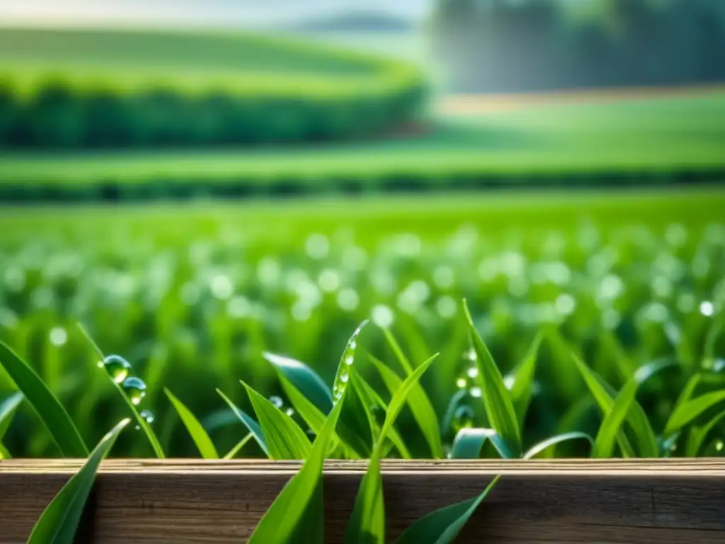 Un campo de cultivo orgánico bañado por el sol, con vegetales vibrantes y letrero 'Cultivo Orgánico: Semillas de Sabiduría'