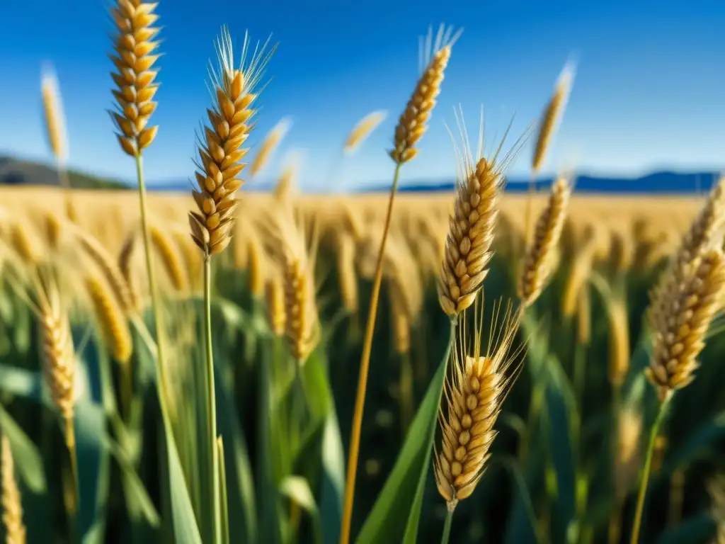 Campo de trigo colonial dorado bajo el cielo azul: batallas culinarias América colonial