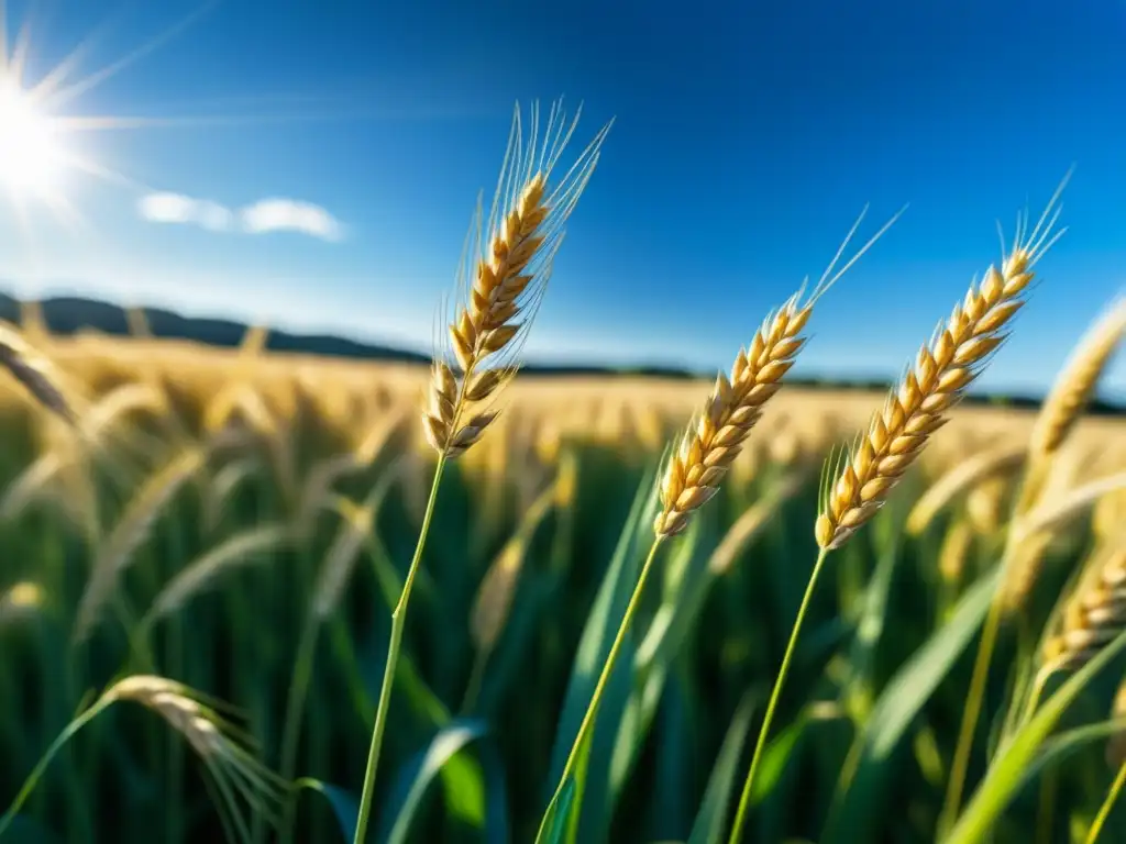 Campo de trigo dorado, esencia de cultivo cereales prácticas sostenibles