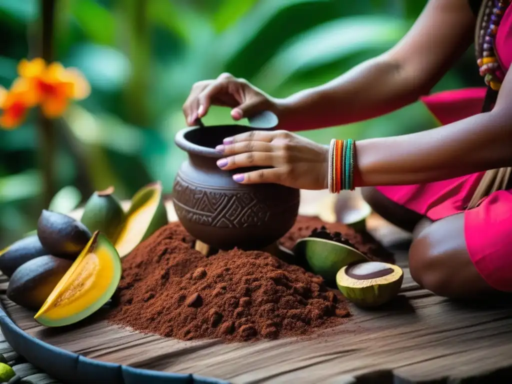 Una ceremonia de cacao maya en el Caribe: mujeres indígenas preparan una bebida de chocolate bajo el sol caribeño