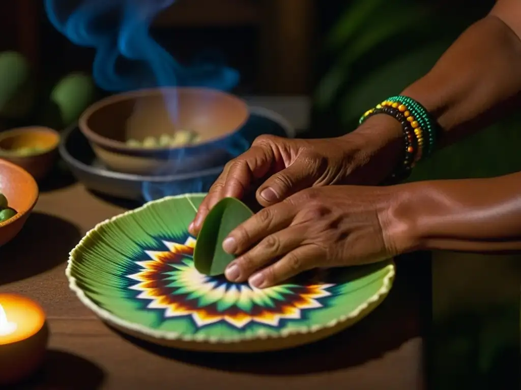 Un chamán prepara en su cocina ritual un platillo de peyote, destacando la historia culinaria