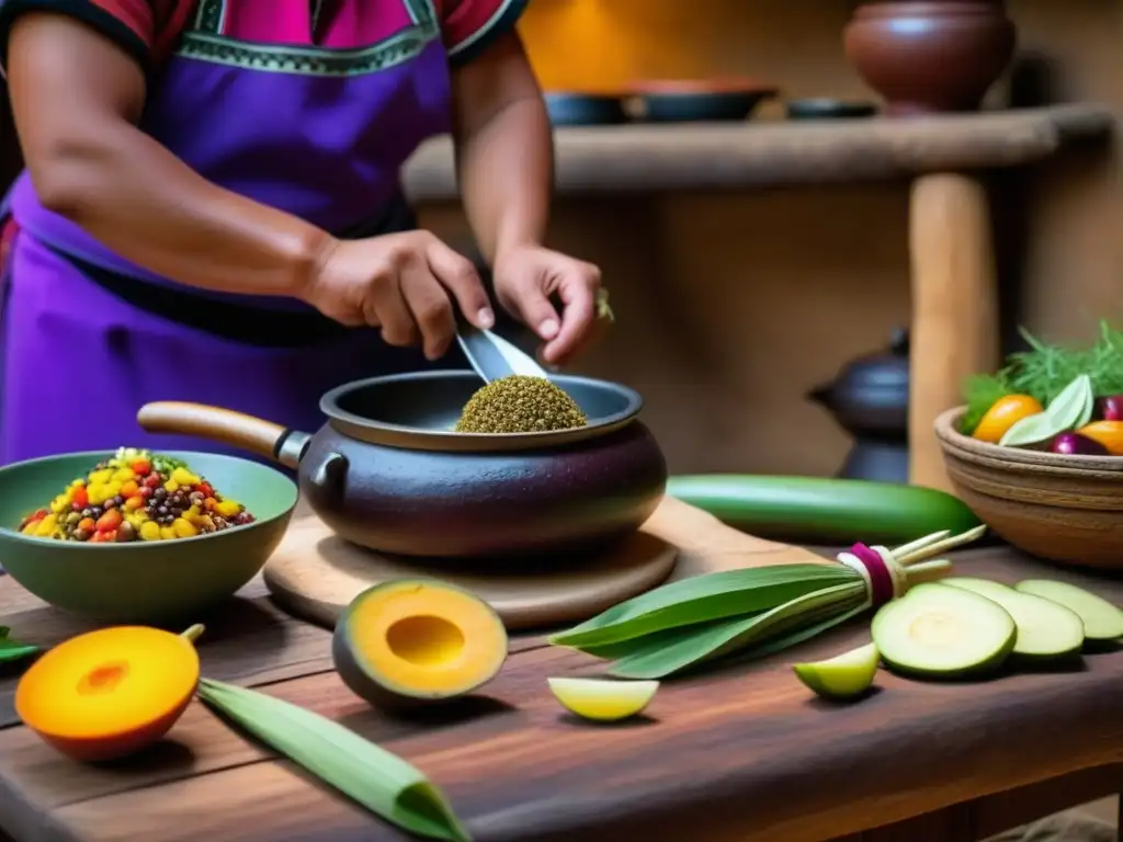 Un chef andino prepara una receta histórica del cuy con ingredientes ancestrales