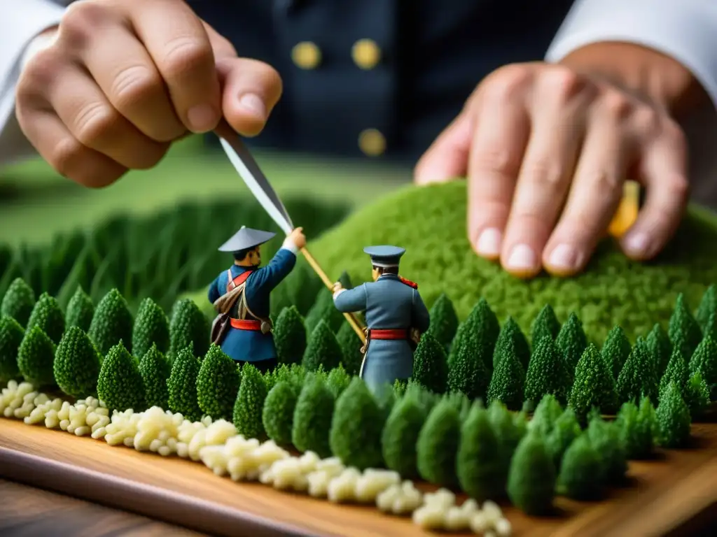 El chef recrea escena de batalla de las Guerras Napoleónicas con técnicas culinarias