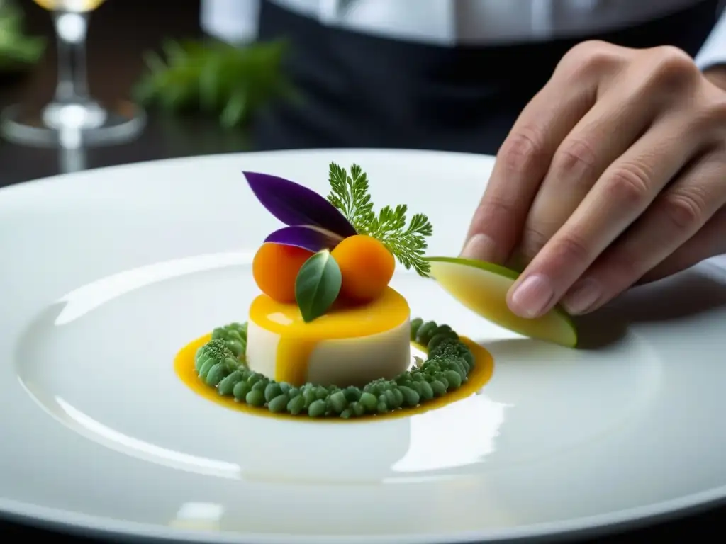 Un chef con estrella Michelin creando una obra de arte culinaria en San Sebastián