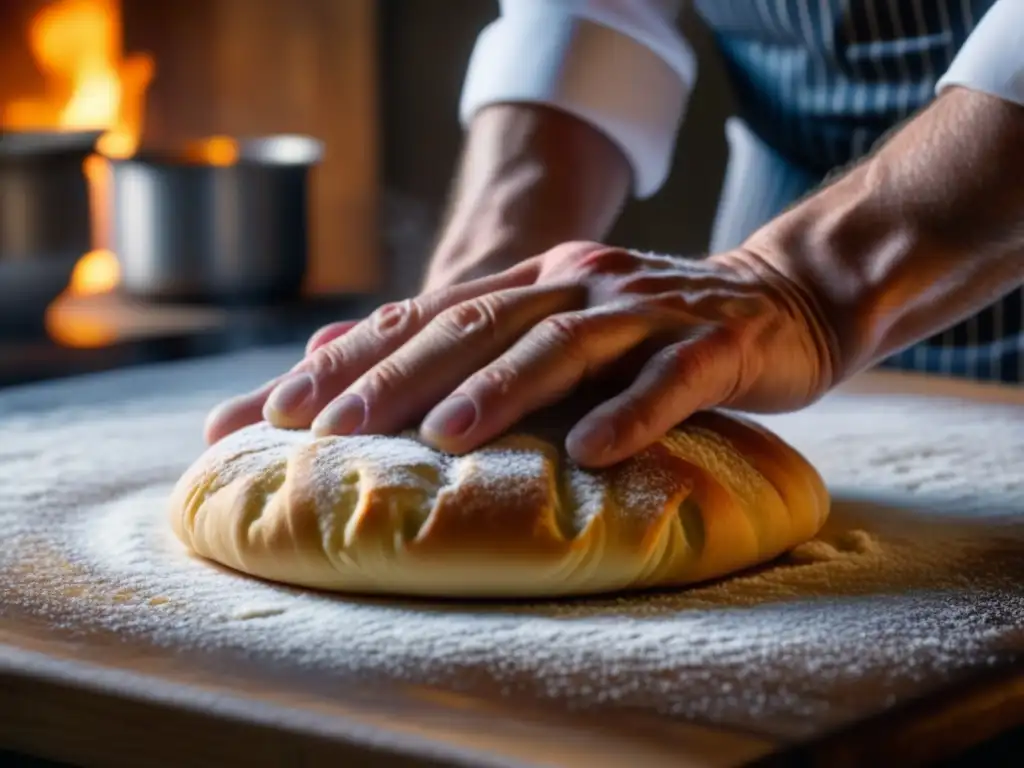 Un chef experimentado moldea masa para repostería europea, mostrando la influencia europea en la cocina americana del siglo XIX