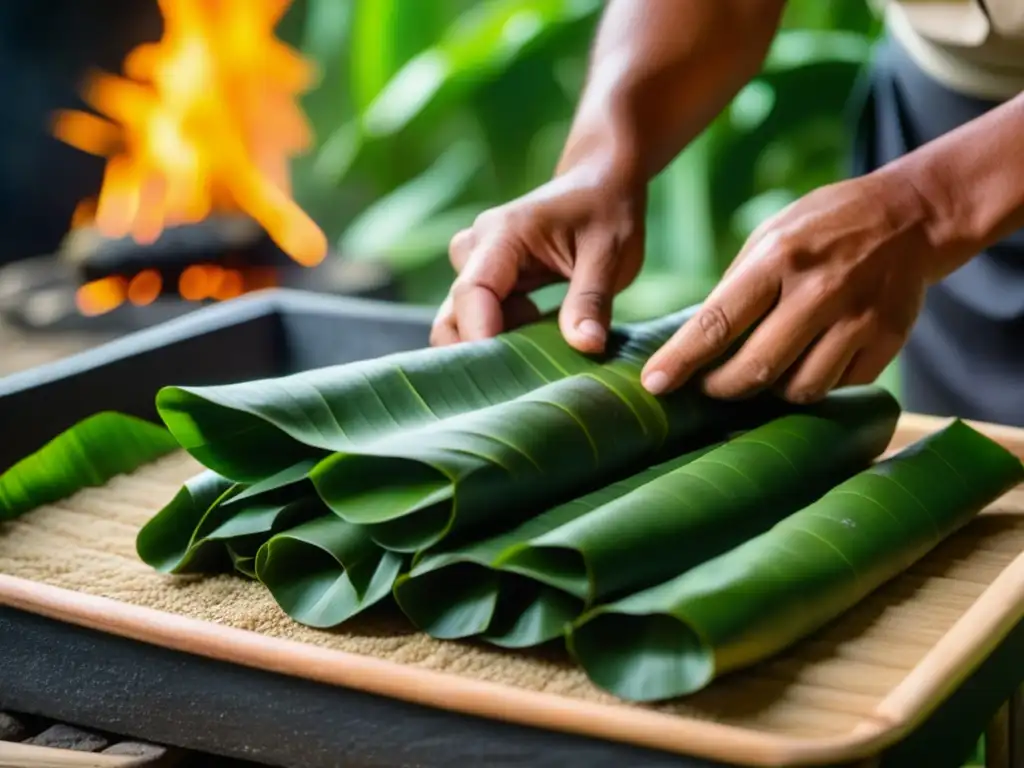 Un chef experto prepara una cocción perfecta Pib Maya entre la naturaleza