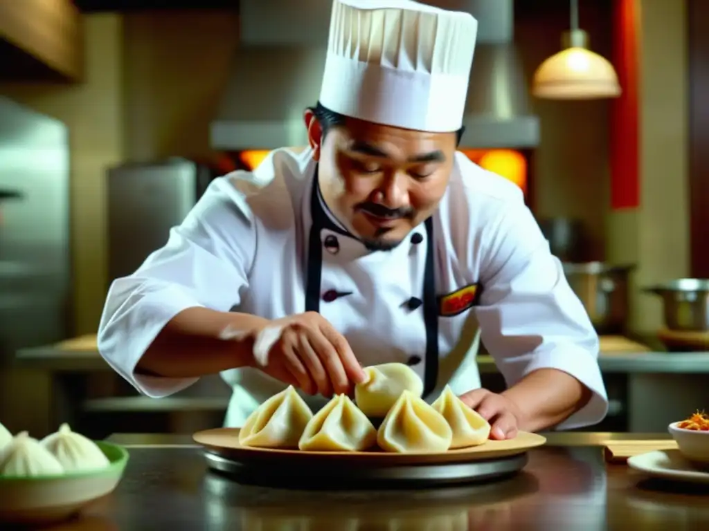 Un chef experto dobla un dumpling peruano-chino, con la influencia China en la cocina peruana