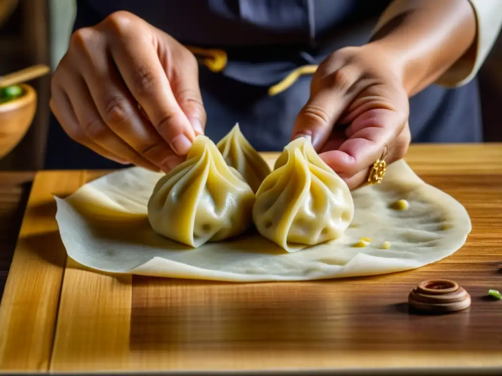 Un chef experto en la fusión de sabores mongoles en India histórica, elabora meticulosamente momos con delicadeza y tradición