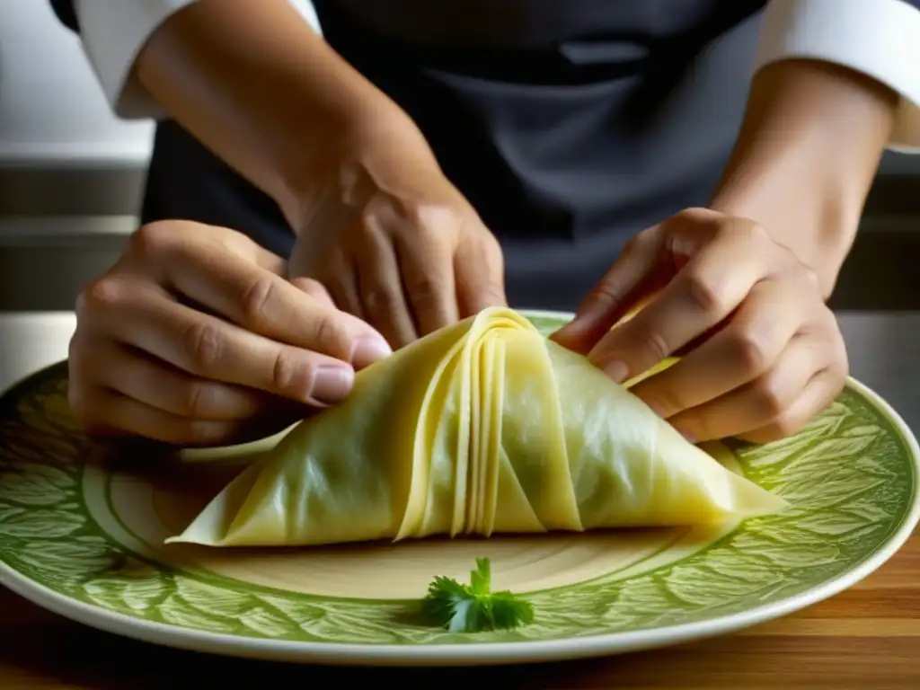 El chef experto en la elaboración de wantanes rellenos muestra la historia y la tradición detrás de esta receta asiática