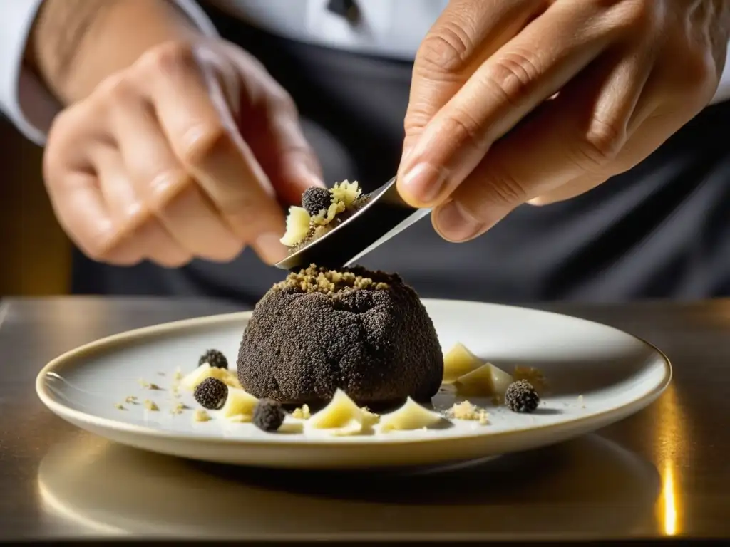 Un chef experto narra la historia de las trufas al incorporarlas con arte culinario en un plato exquisito