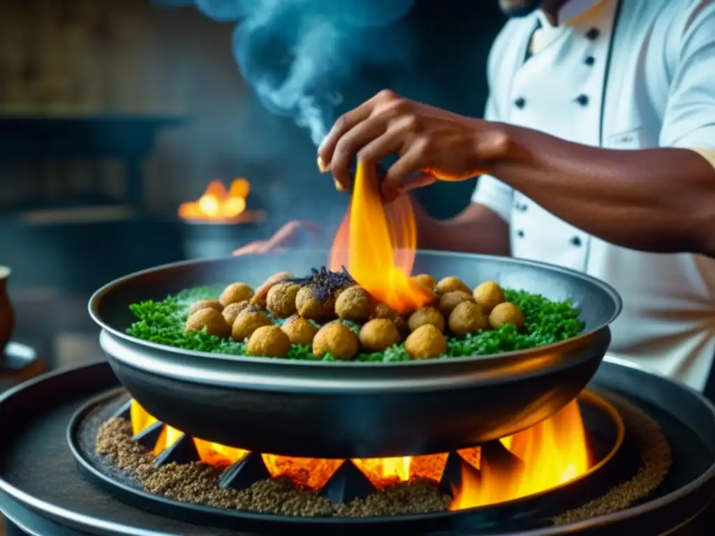 Chef experto de Sri Lanka elaborando hoppers, mostrando la tradición culinaria