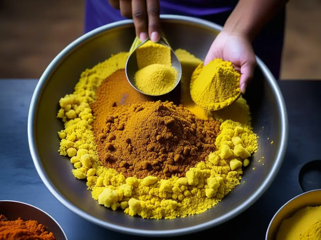 Un chef experto mezcla ingredientes para Pakoras en una danza culinaria durante la temporada de monzones