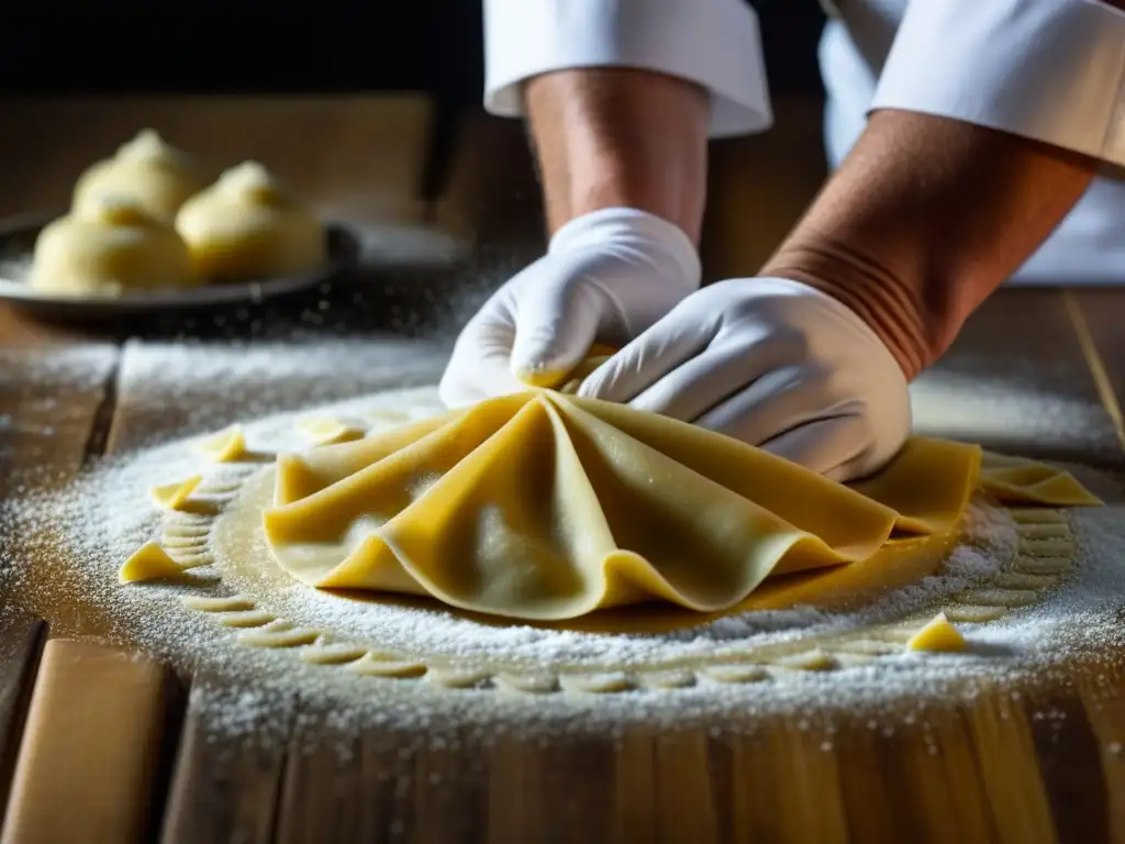 Un chef experto fusiona la gastronomía italiana y francesa al crear ravioli, con influencia gastronomía italiana en Francia