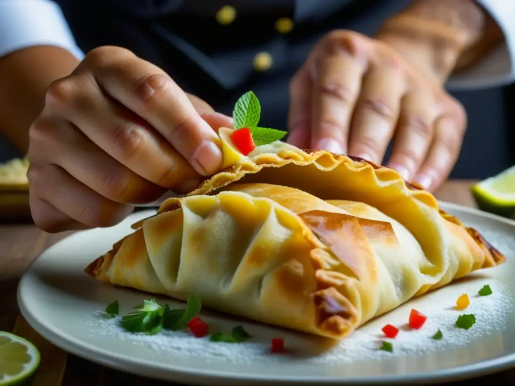 Un chef experto fusiona legado español cocina Pacífico adaptaciones en una empanada