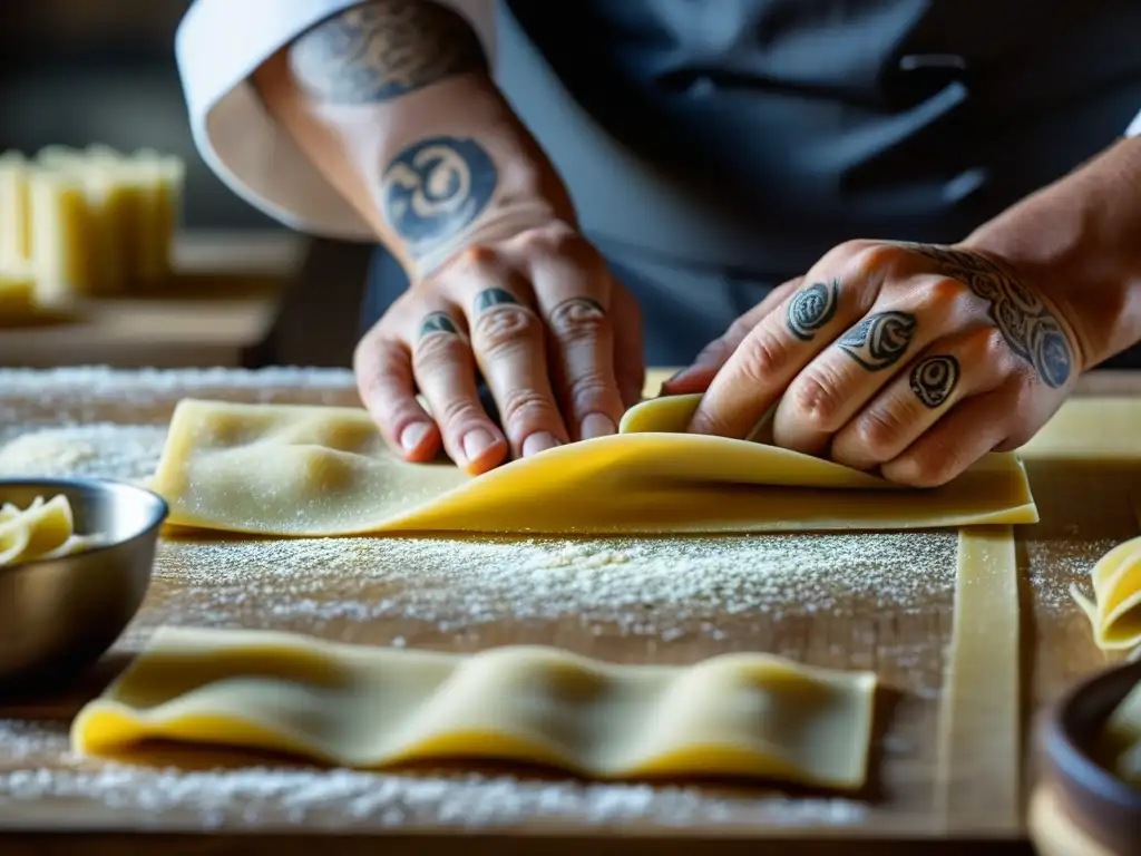 Chef experto en pasta fusiona la gastronomía italiana con influencias de Sudamérica al preparar ravioli tradicional