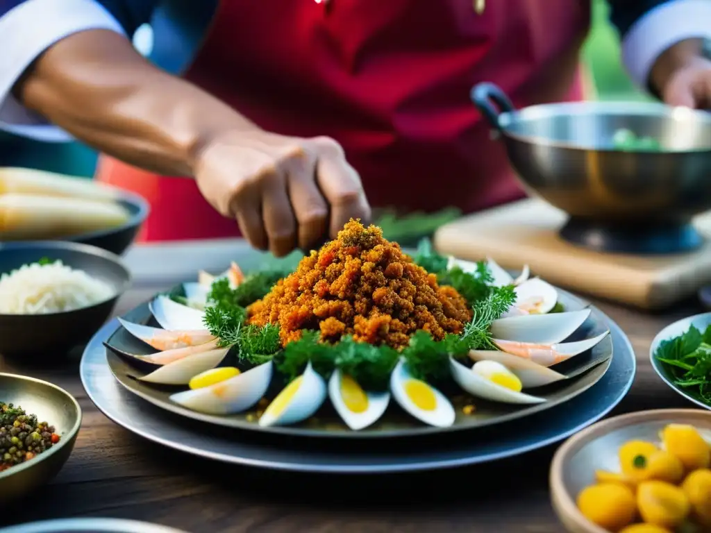 Un chef experto preparando recetas históricas de la gastronomía de la Ruta de la Seda