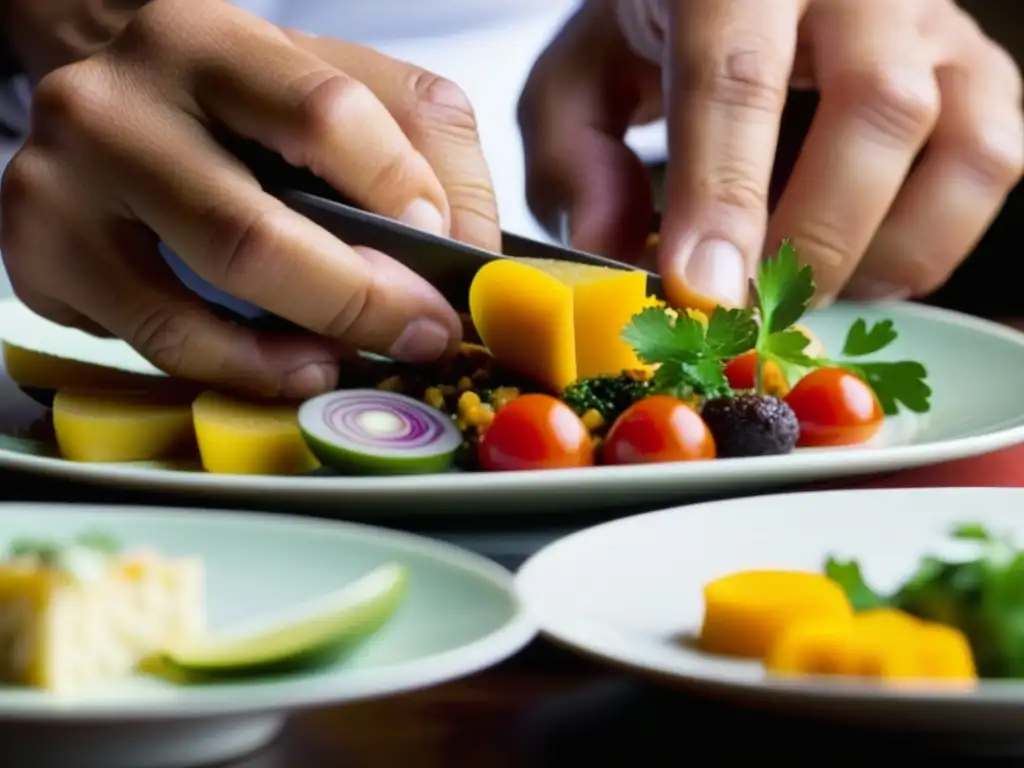 Un chef experto crea tapas vibrantes, fusionando influencia española en cocina fusión