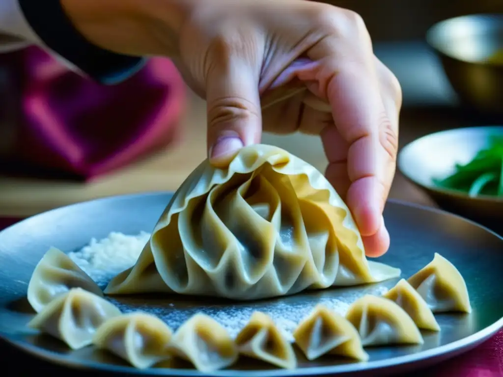 El chef experto en dumplings sigue técnicas ancestrales en la cocina moderna inspirada en las influencias históricas de la Ruta de la Seda