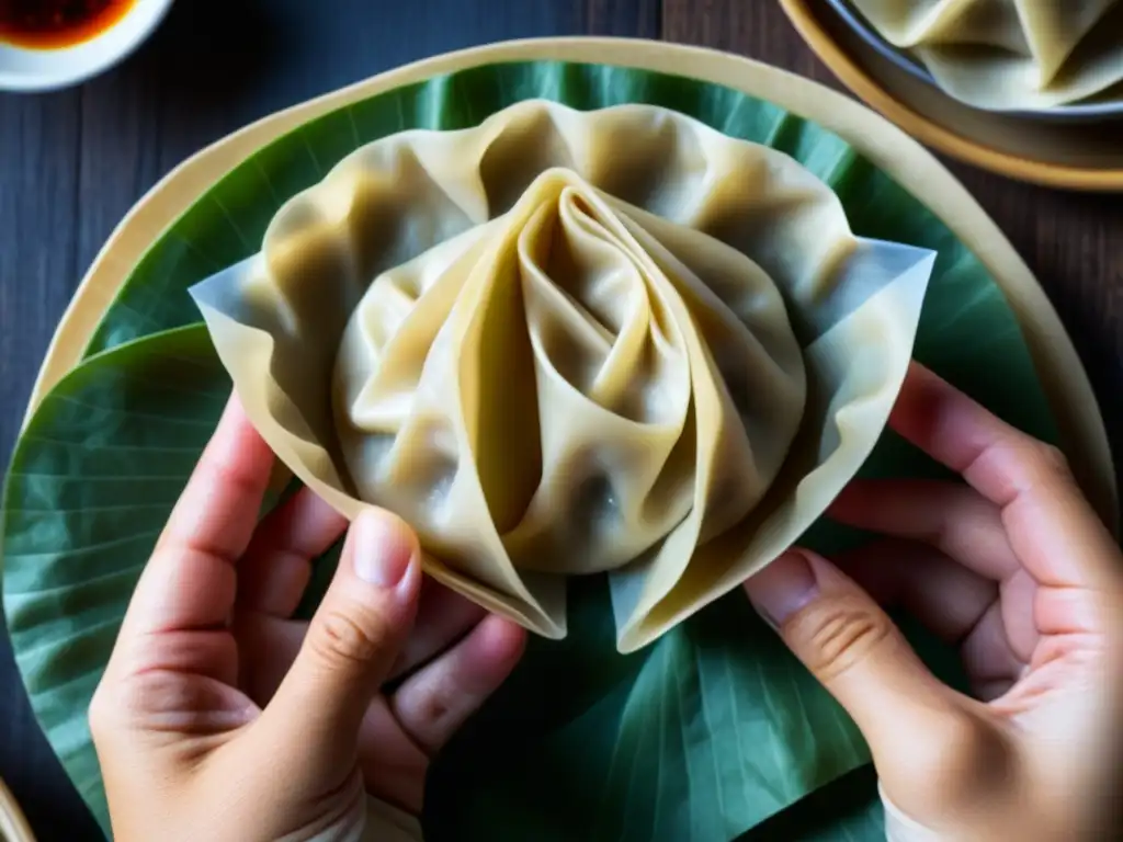 Un chef experto fusiona técnicas europeas en la creación de dumplings asiáticos, capturando arte culinario