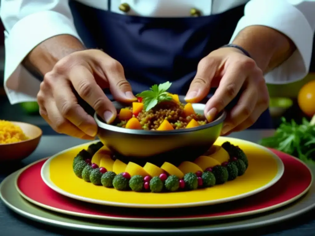 Chef fusionando ingredientes españoles con toque contemporáneo