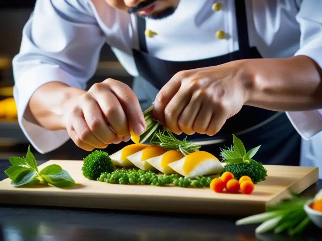 Un chef japonés fusiona técnicas europeas e ingredientes japoneses en una creación culinaria única