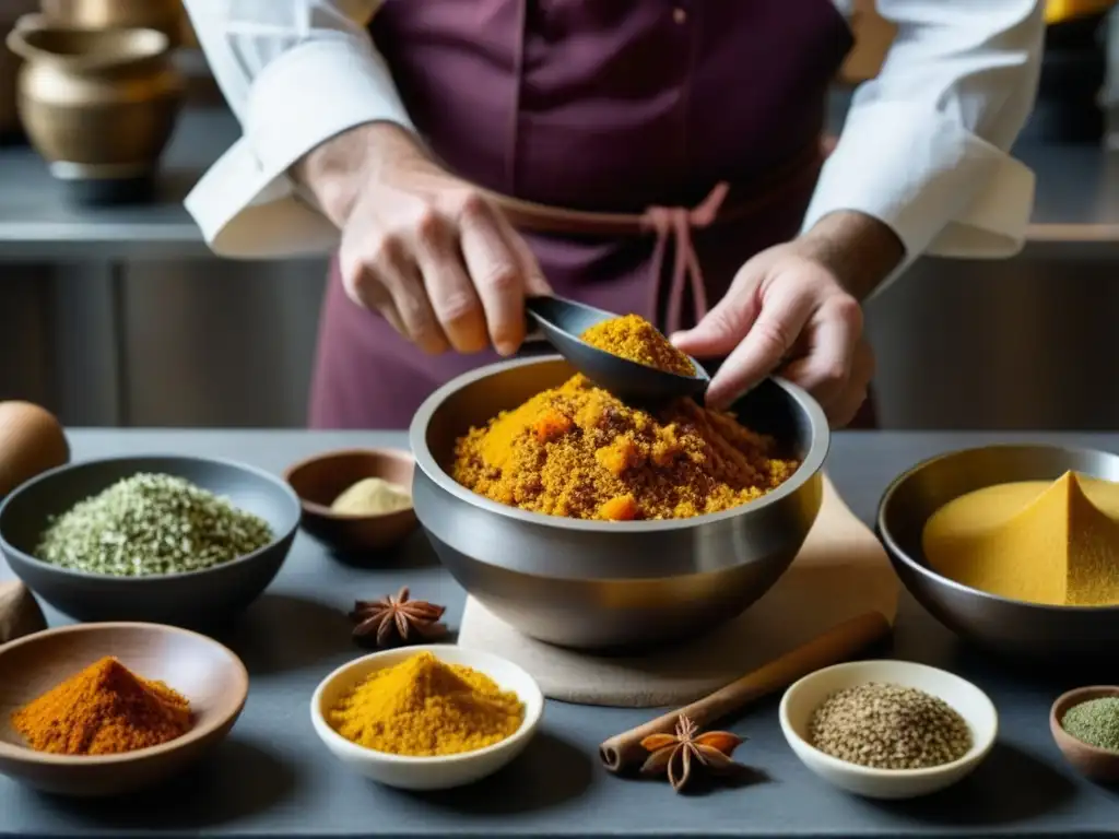 Un chef moderno recrea con meticulosidad una receta de las Cruzadas en una cocina contemporánea