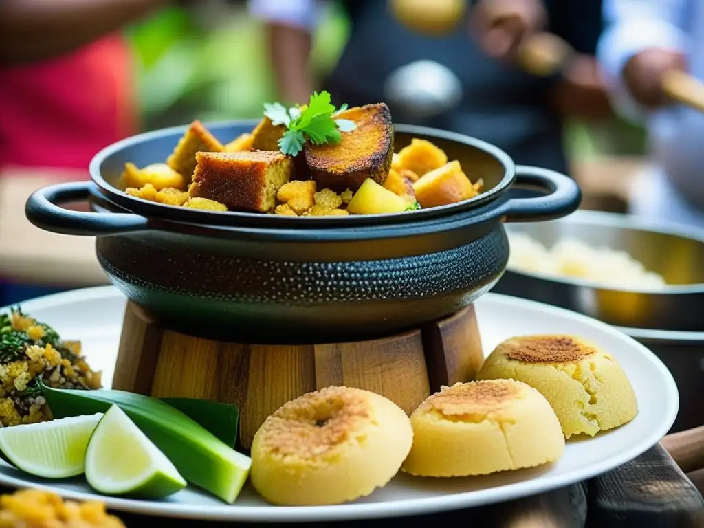 Chef preparando Mofongo en fiestas San Juan