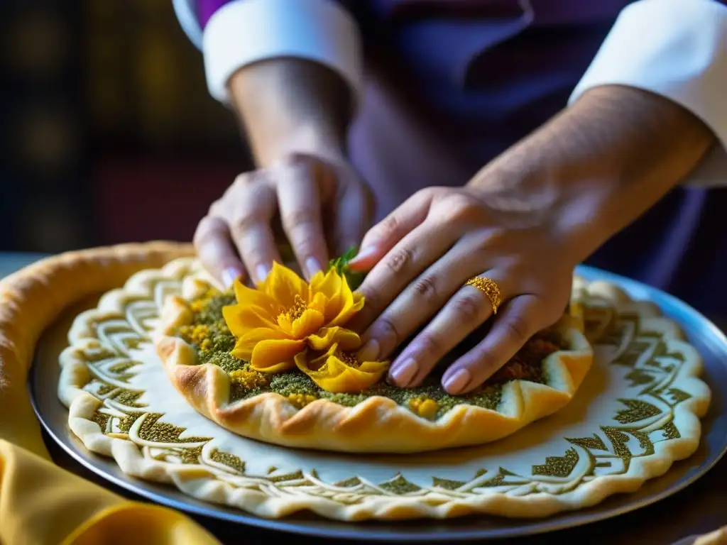 Chef persa moldea repostería con azafrán, reflejando la historia y recetas de la cocina persa