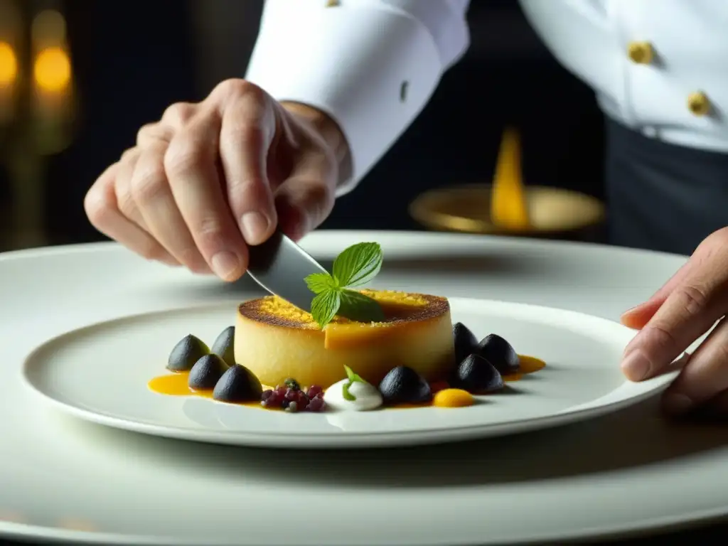 Plato Real Español: Fusion Gastronómica Elegante Un chef plantea un plato inspirado en la cocina de la monarquía española, con detalles y elegancia