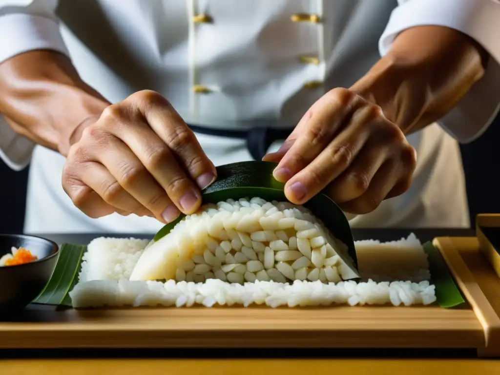 Un chef fusiona Platos japoneses con influencia portuguesa, mostrando la delicadeza y precisión en cada paso culinario
