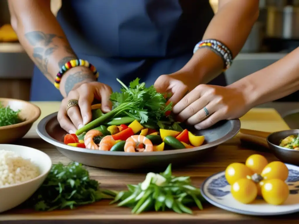 Un chef prepara una receta histórica de cocina del Pacífico con detalle y pasión