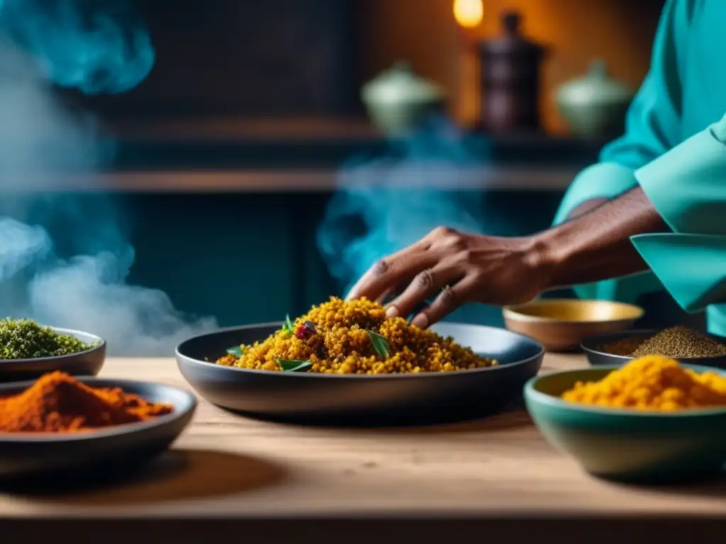 Un chef preparando una receta histórica de la gastronomía de Sri Lanka