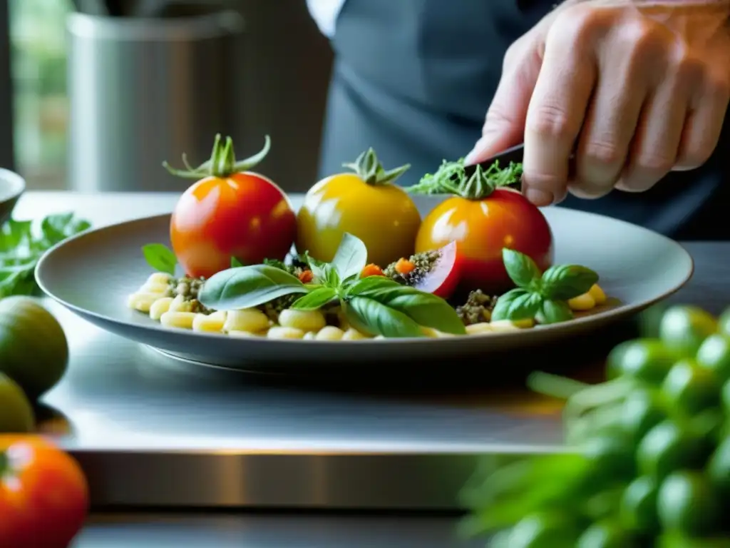 Un chef prepara una receta renacentista fusionando técnicas históricas con prácticas culinarias contemporáneas, destacando el consumo sostenible