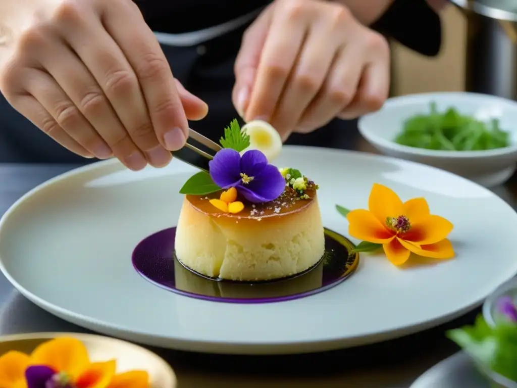 Chef ruso decora foie gras con flores comestibles, fusionando recetas francesas adaptadas en Rusia