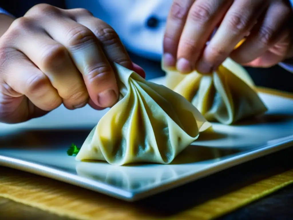 Un chef fusiona técnicas culinarias históricas al dar forma a wontons, combinando lo mejor de China e Italia