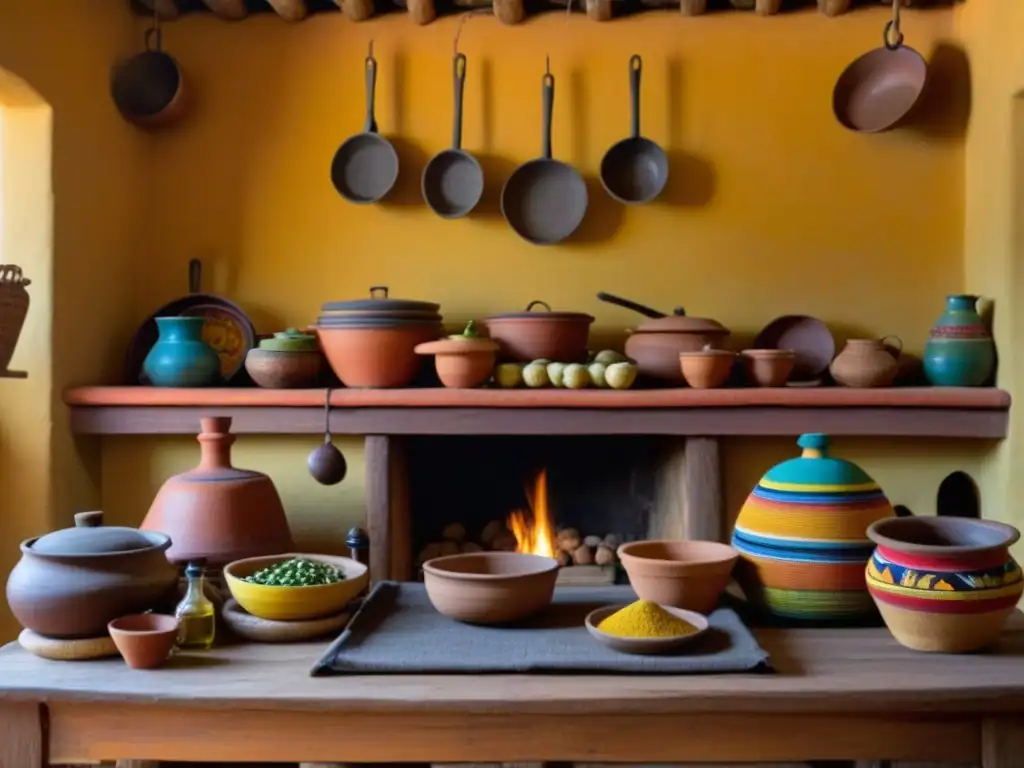 Una cocina maya tradicional con influencia culinaria indígena y española, fusionando sabores en armonía