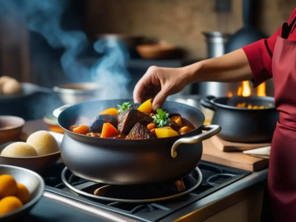 Una cocina saheliana tradicional: recetas históricas cobran vida en un guiso burbujeante sobre la llama